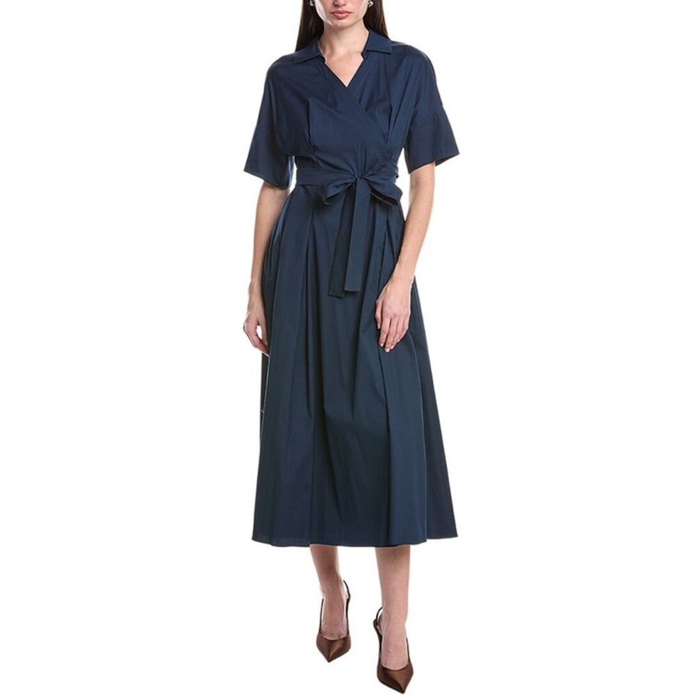 Max Mara Womens  Sarah Maxi Wrap Dress, Blue